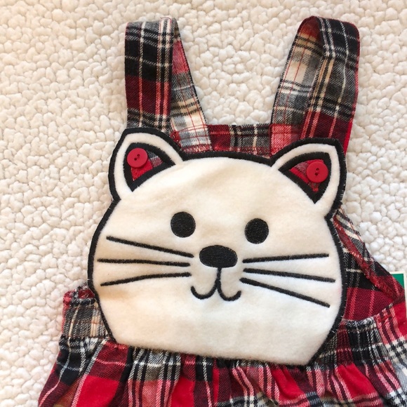 NWT FLANNEL PLAID KITTY CAT OUTFIT! - Picture 2 of 6